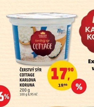 Čerstvý sýr Cottage Karlova Koruna