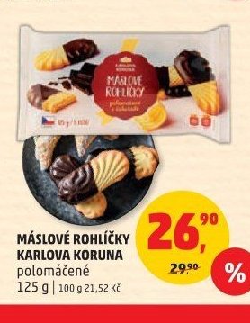 Máslové rohlíčky Karlova Koruna