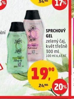 SPRCHOVÝ GEL zelený čaj, květ třešně 300 ml