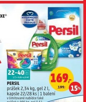 PERSIL prášek 2,34 kg, gel 2 l, kapsle 22/28 ks