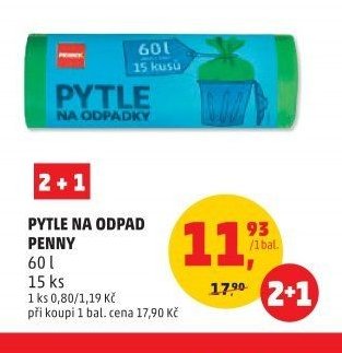 PYTLE NA ODPAD PENNY 60 l 15 ks