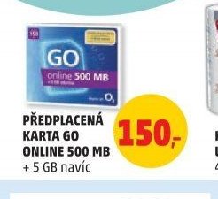 PŘEDPLACENÁ KARTA GO ONLINE 500 MB