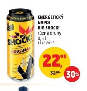 Energetický nápoj Big Shock! různé druhy