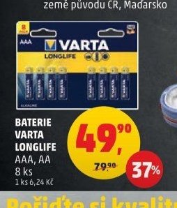 BATERIE VARTA LONGLIFE AAA, AA