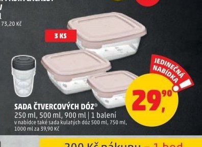 SADA ČTVERCOVÝCH DÓZ