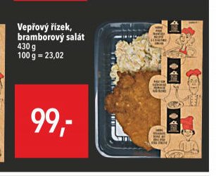 Vepřový řízek, bramborový salát