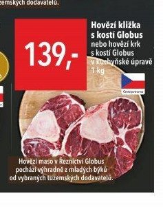 Hovězí kližka nebo hovězí krk Globus