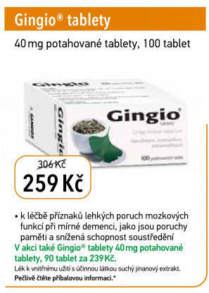 Doplněk stravy pro prokrvení mozku a končetin Gingio