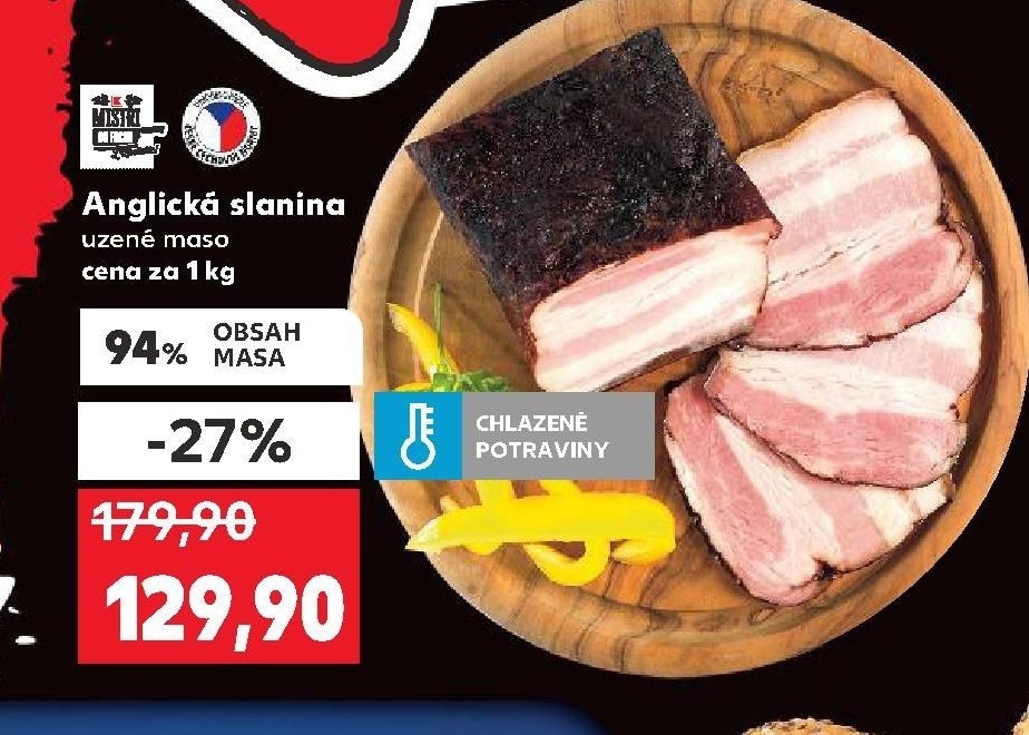 Anglická slanina cena za 1 kg