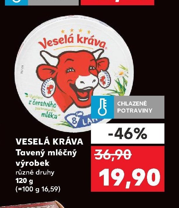 VESELÁ KRÁVA Tavený mléčný výrobek různé druhy 120 g