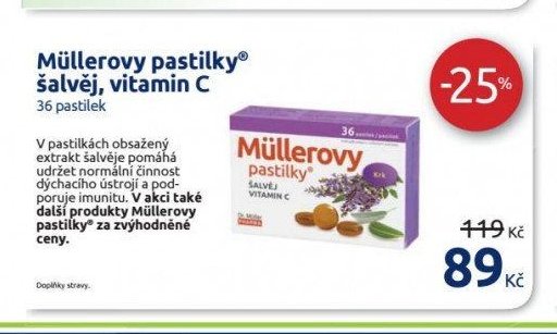 Müllerovy pastilky šalvěj, vitamin C