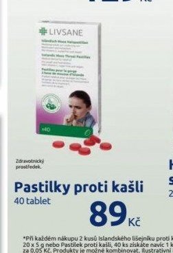 LIVSANE Pastilky proti kašli 40 tablet