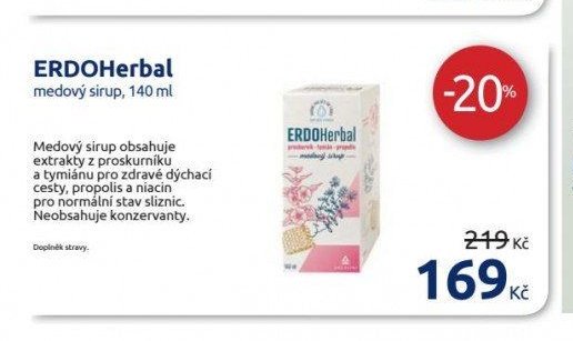 ERDOHerbal medový sirup, 140 ml