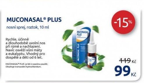 MUCONASAL PLUS nosní sprej, roztok, 10 ml