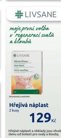 LIVSANE Hřejivá náplast 2 kusy