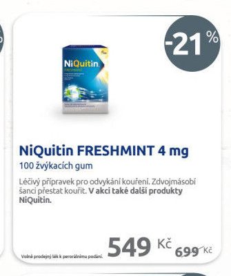 NiQuitin FRESHMINT 4 mg 100 žvýkacích gum