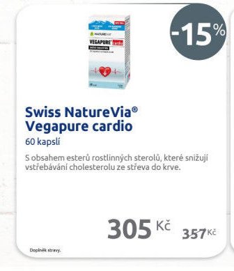 Swiss NatureVia Vegapure cardio 60 kapslí