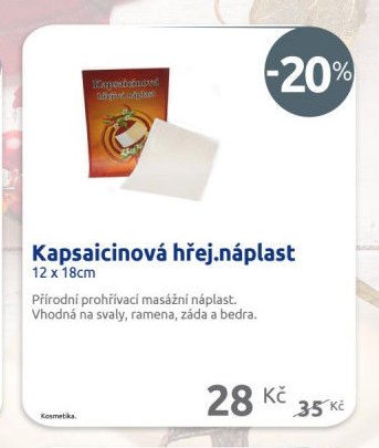 Kapsaicinová hřej.náplast