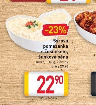 Sýrová pomazánka s česnekem, šunková pěna