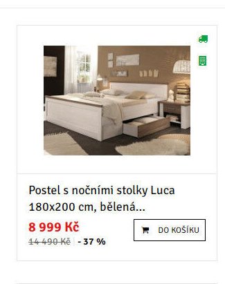 Postel s nočními stolky Luca 180x200 cm, bělená... - ASKO akcniletaky.com