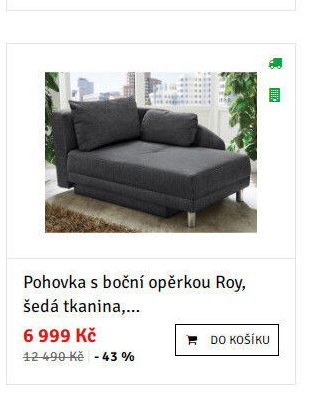 Pohovka s boční opěrkou Roy, šedá tkanina,... - ASKO akcniletaky.com