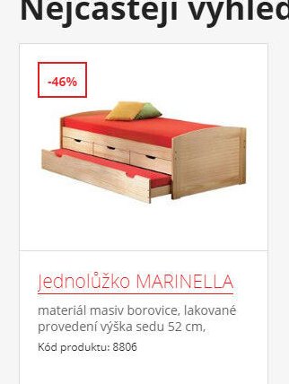 Jednolůžko MARINELLA - IDEA nábytek akcniletaky.com