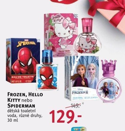 FROZEN, HELLO KITTY nebo SPIDERMAN dětská toaletní voda