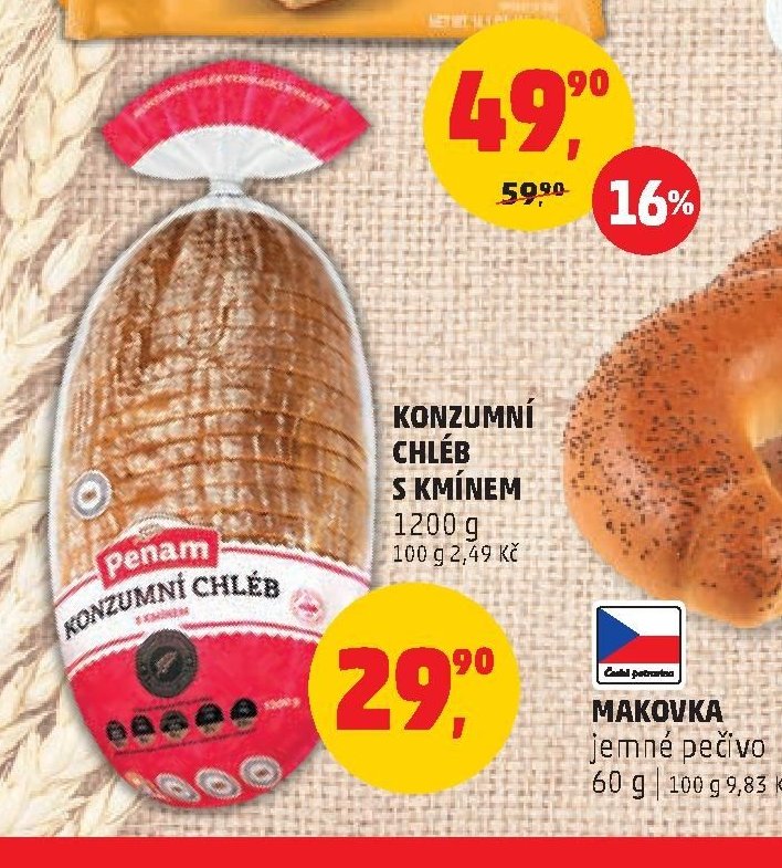 KONZUMNÍ CHLÉB S KMÍNEM
