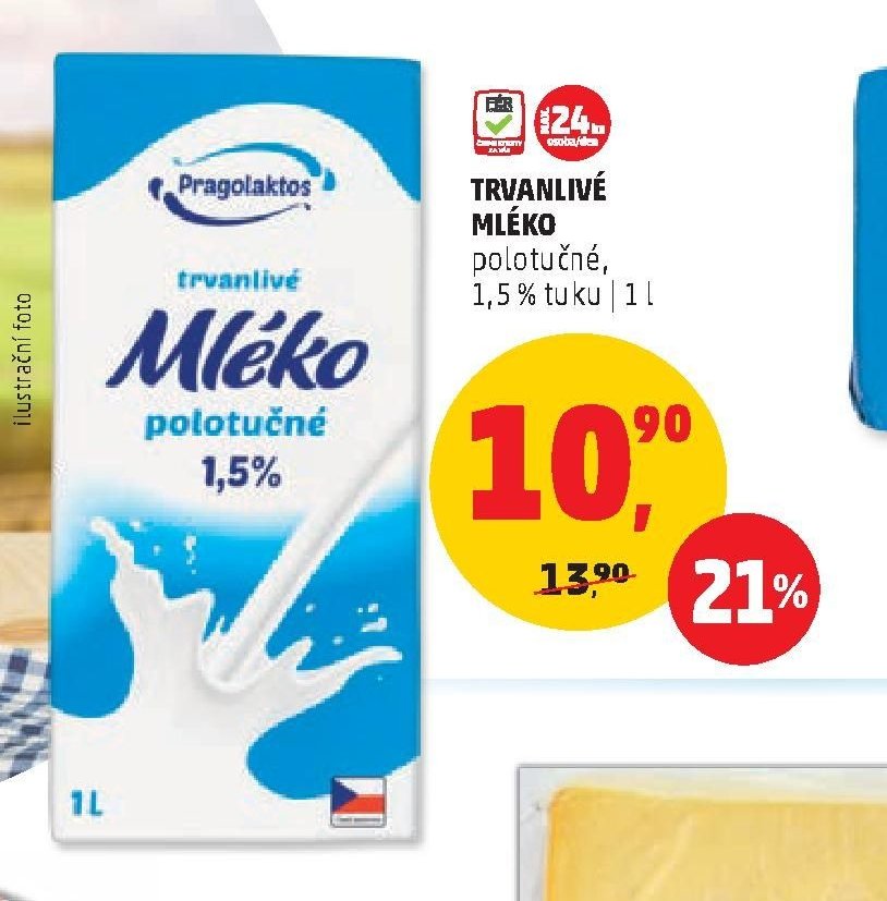 TRVANLIVÉ MLÉKO polotučné