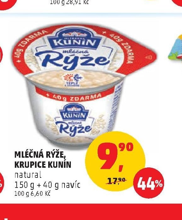 MLÉČNÁ RÝŽE, KRUPICE KUNÍN