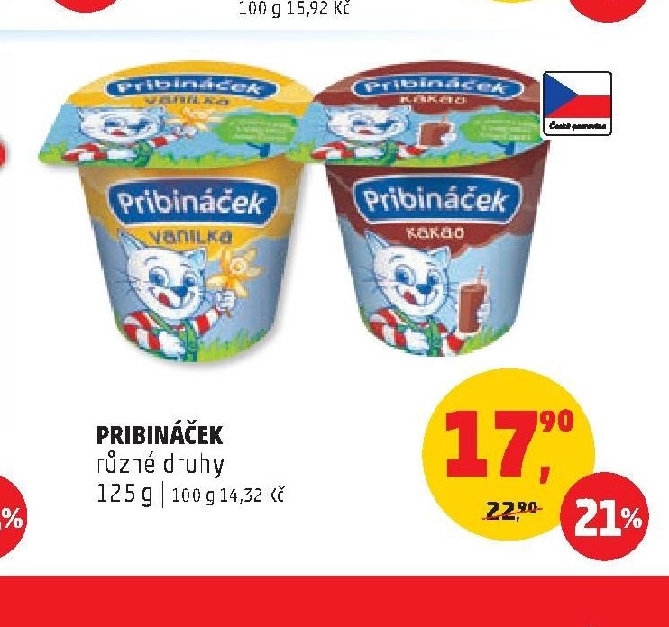 PRIBINÁČEK různé druhy