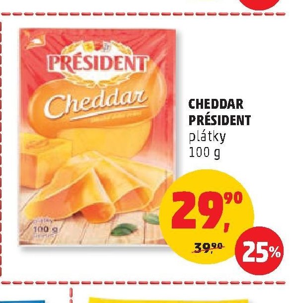 Cheddar Président plátky