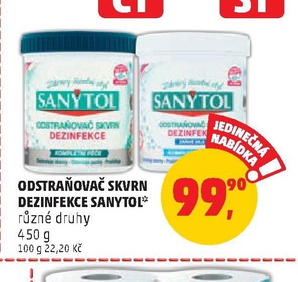 ODSTRAŇOVAČ SKVRN DEZINFEKCE SANYTOL