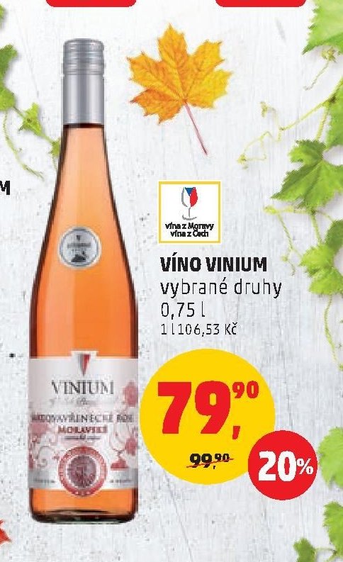 VÍNO VINIUM vybrané druhy