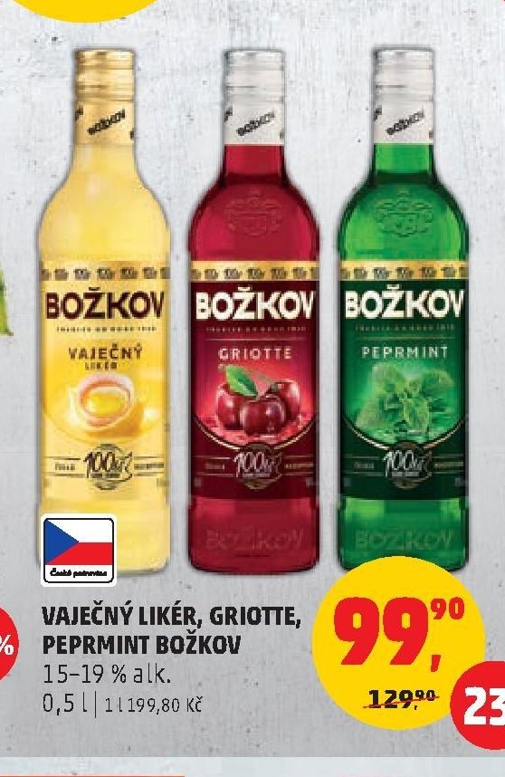 VAJEČNÝ LIKÉR, GRIOTTE, PEPRMINT BOŽKOV