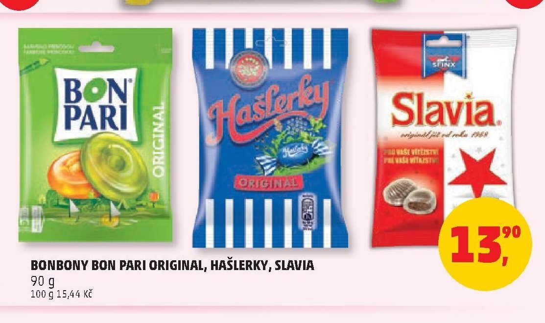 Bonbony Bon Pari Original, Hašlerky, Slavia