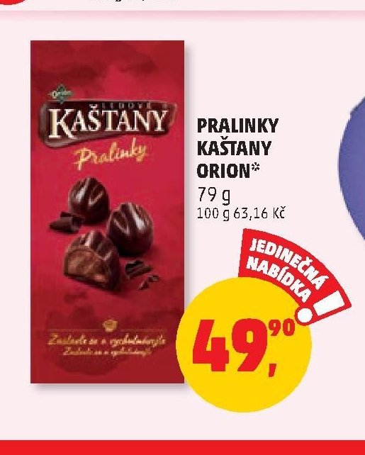 Pralinky Kaštany Orion