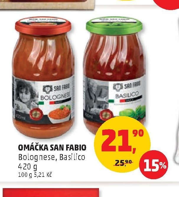 OMÁČKA SAN FABIO Bolognese, Basilico 420 g