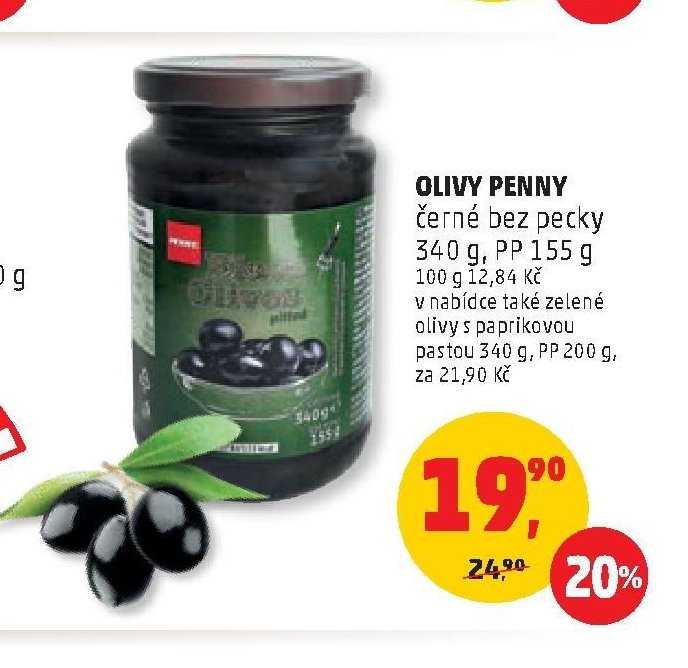 OLIVY PENNY černé bez pecky 340 g, PP 155 g