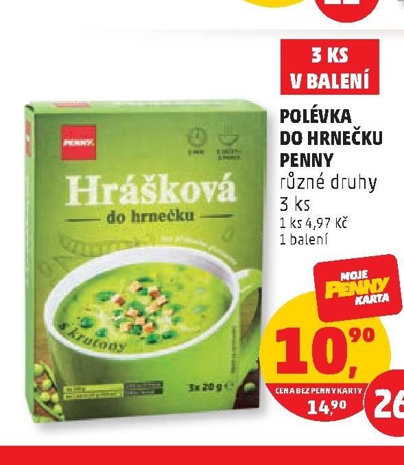 POLÉVKA DO HRNEČKU PENNY různé druhy 3 ks