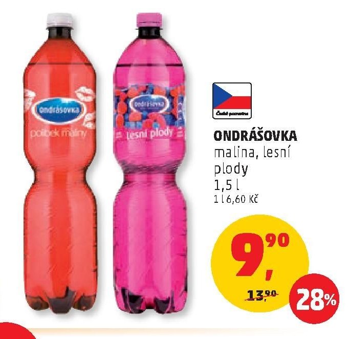 Ondrášovka malina, lesní plody 1,5 l