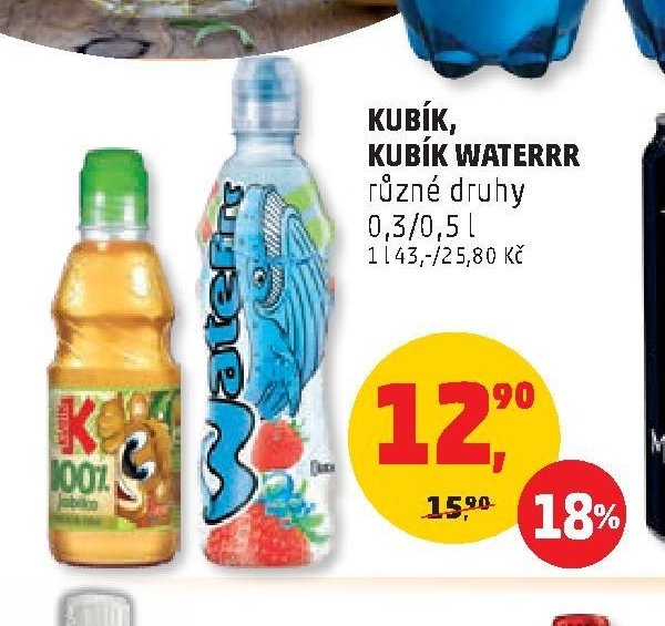 Kubík, Kubík Waterrr různé druhy 0,3/0,5 l