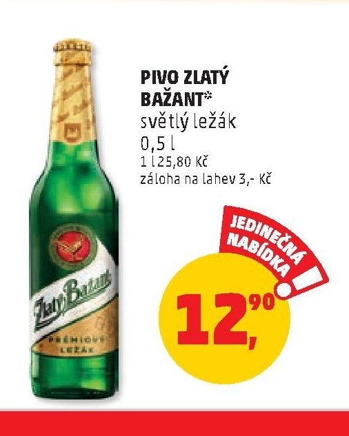 Pivo Zlatý Bažant* světlý ležák 0,5 l