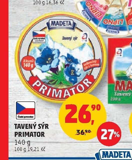 Tavený sýr Primátor 140 g