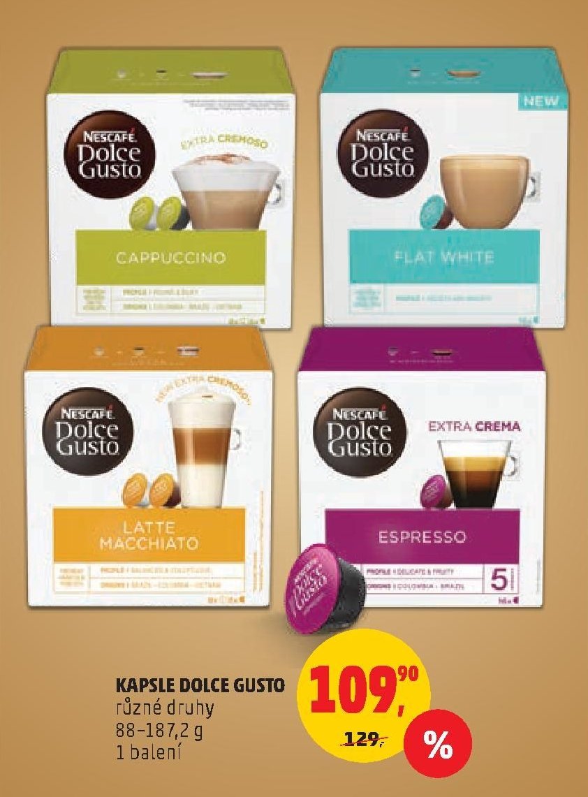 Kapsle Dolce Gusto různé druhy