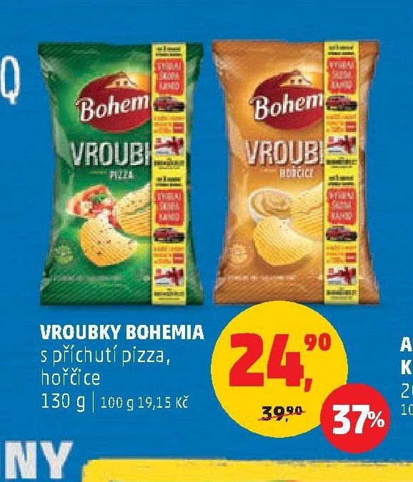 VROUBKY BOHEMIA s příchutí pizza, hořčice