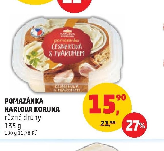 POMAZÁNKA KARLOVA KORUNA různé druhy 135 g