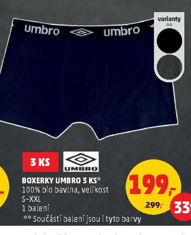 Boxerky Umbro 3 ks