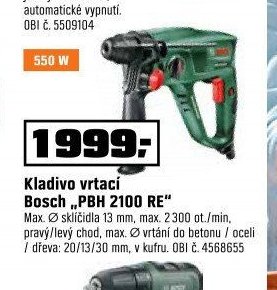 Kladivo vrtací Bosch PBH 2100 RE - OBI akcniletaky.com