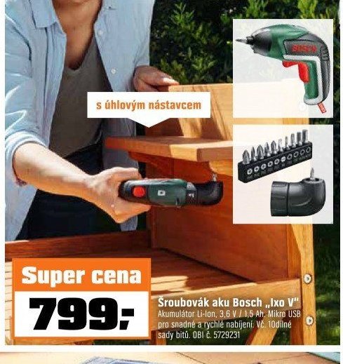 Šroubovák aku Bosch Ixo V - OBI akcniletaky.com